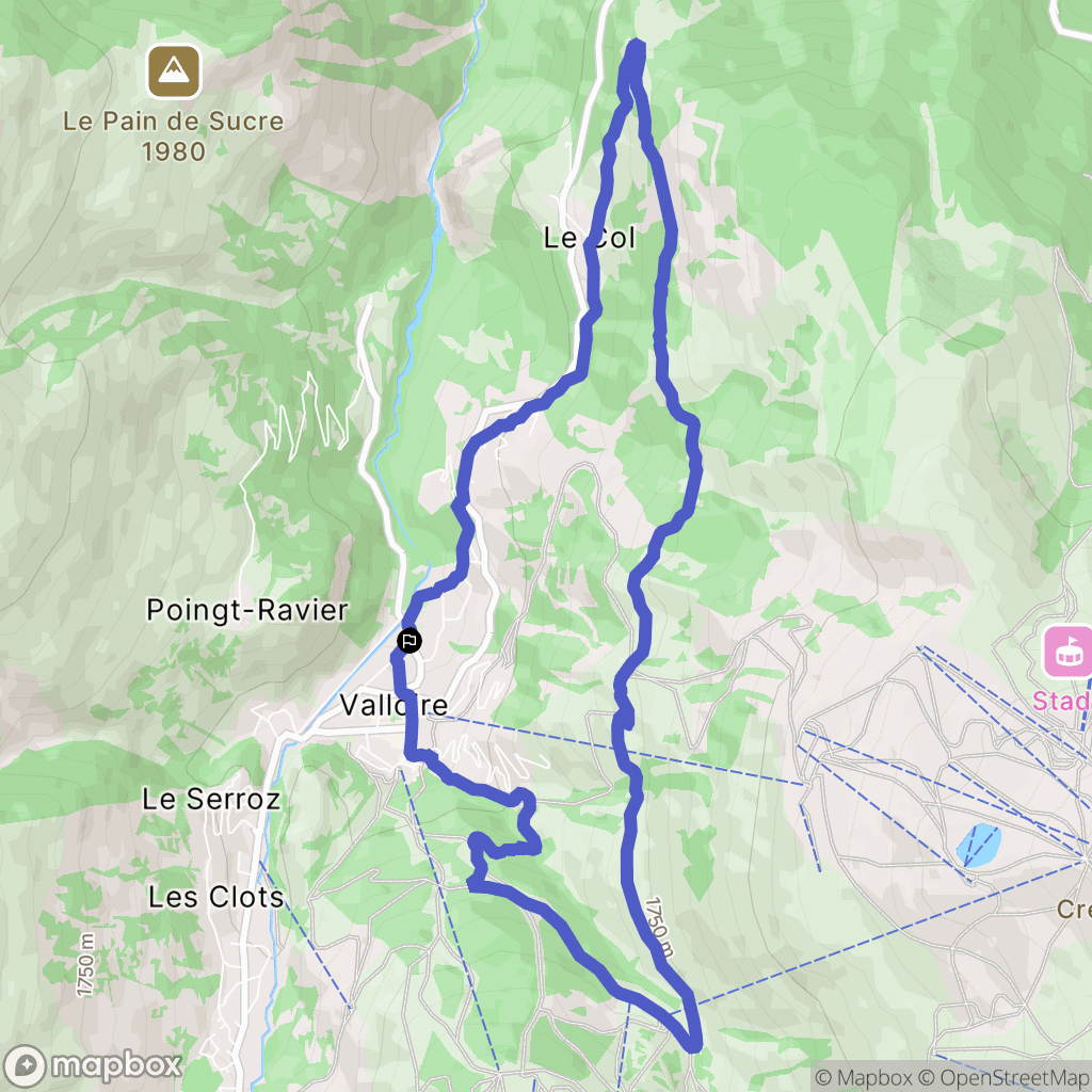 Valloire : carte du parcours de randonnée - France