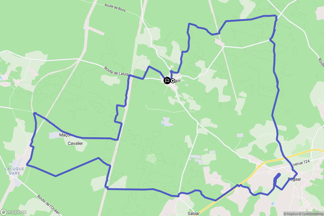 Lesgor : carte du parcours de randonnée - France
