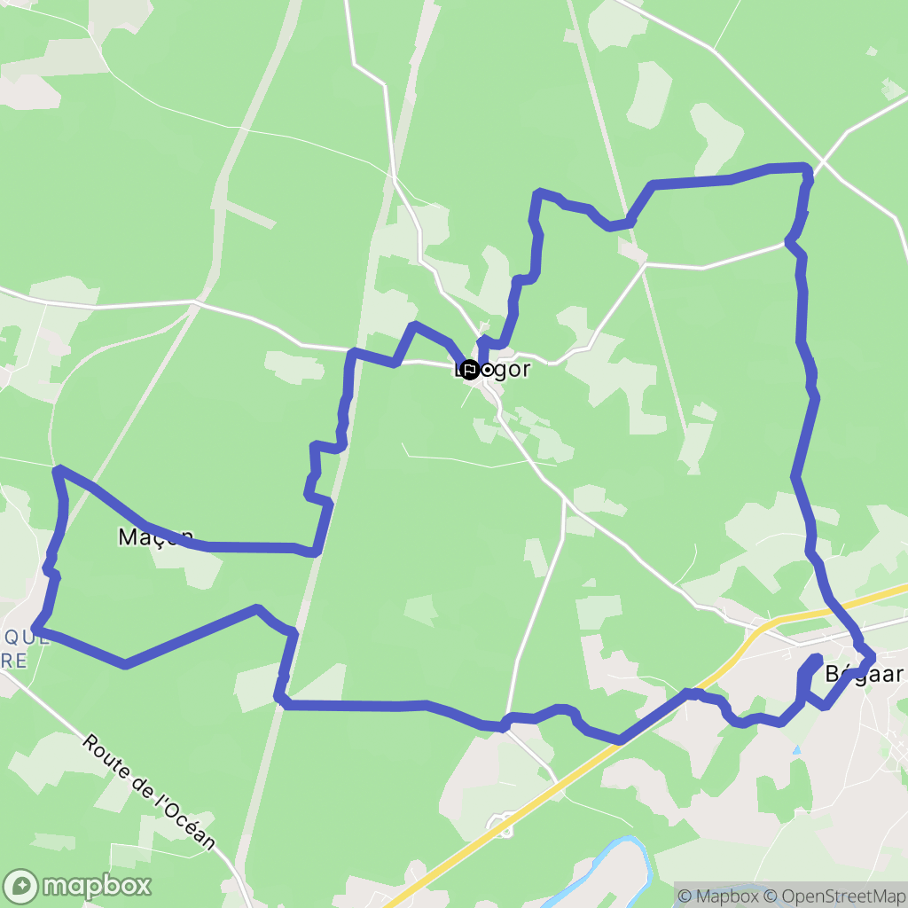 Lesgor : carte du parcours de randonnée - France