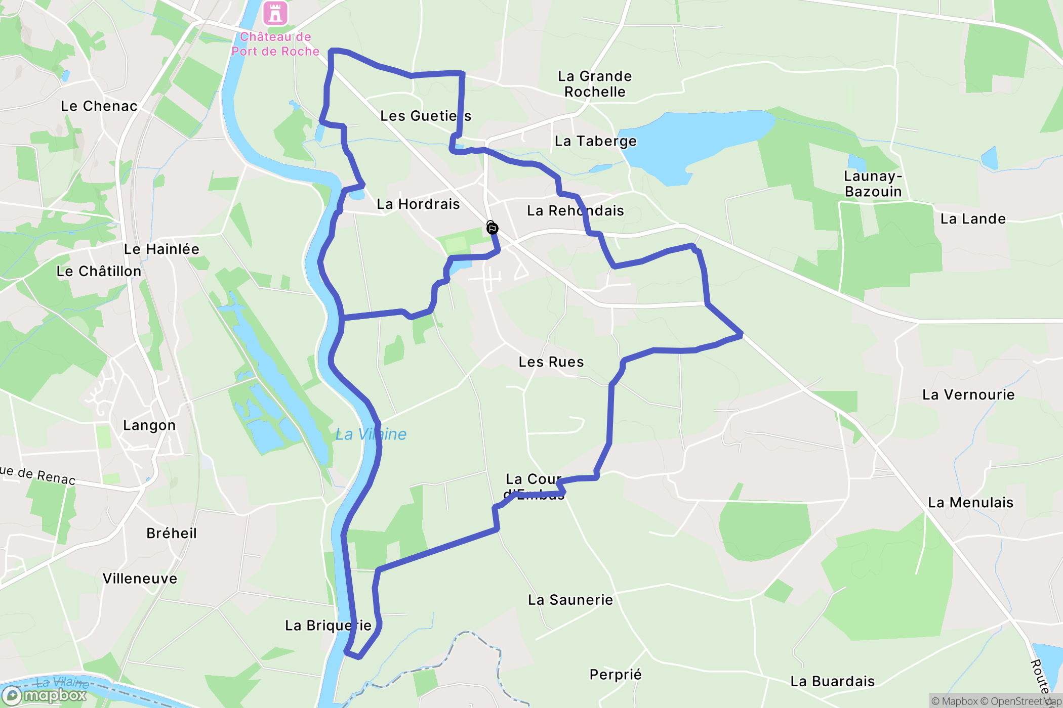Sainte-Anne-sur-Vilaine : carte du parcours de randonnée - France