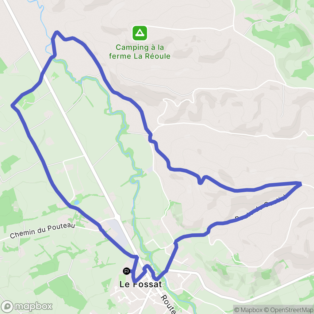 Le Fossat : carte du parcours de randonnée - France