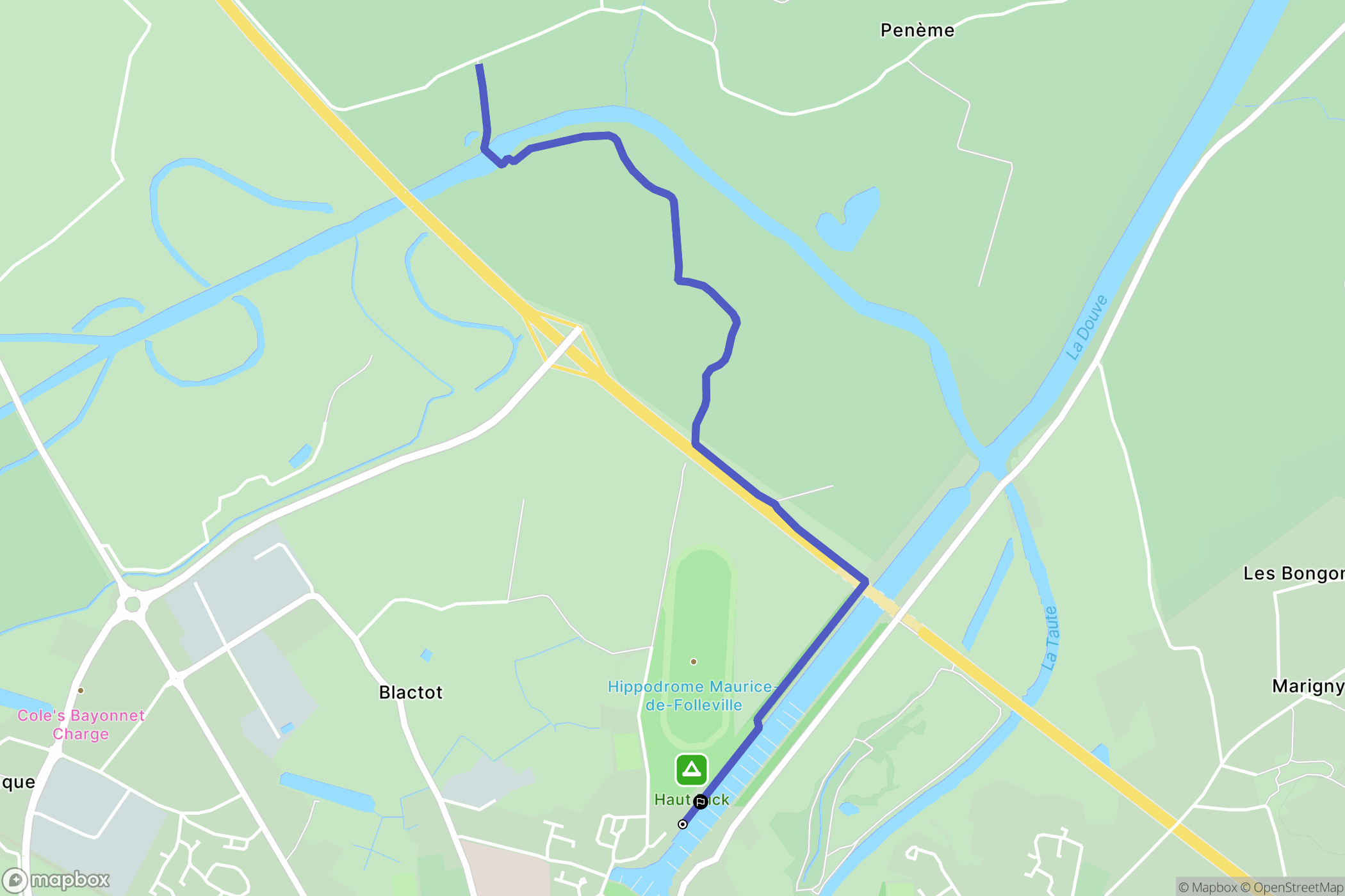 Carentan-les-Marais : carte du parcours de randonnée - France