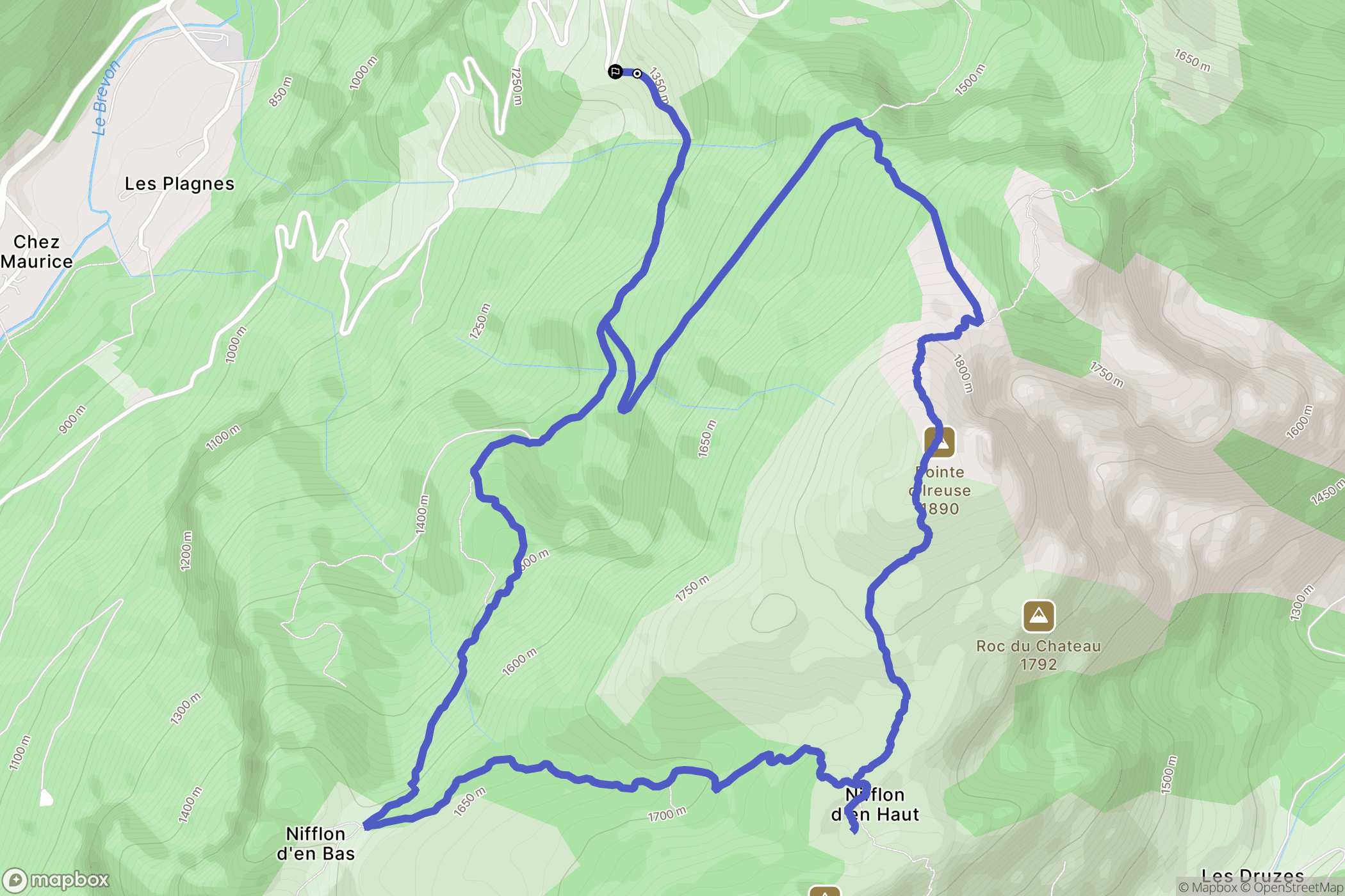 Vailly : carte du parcours de randonnée - France