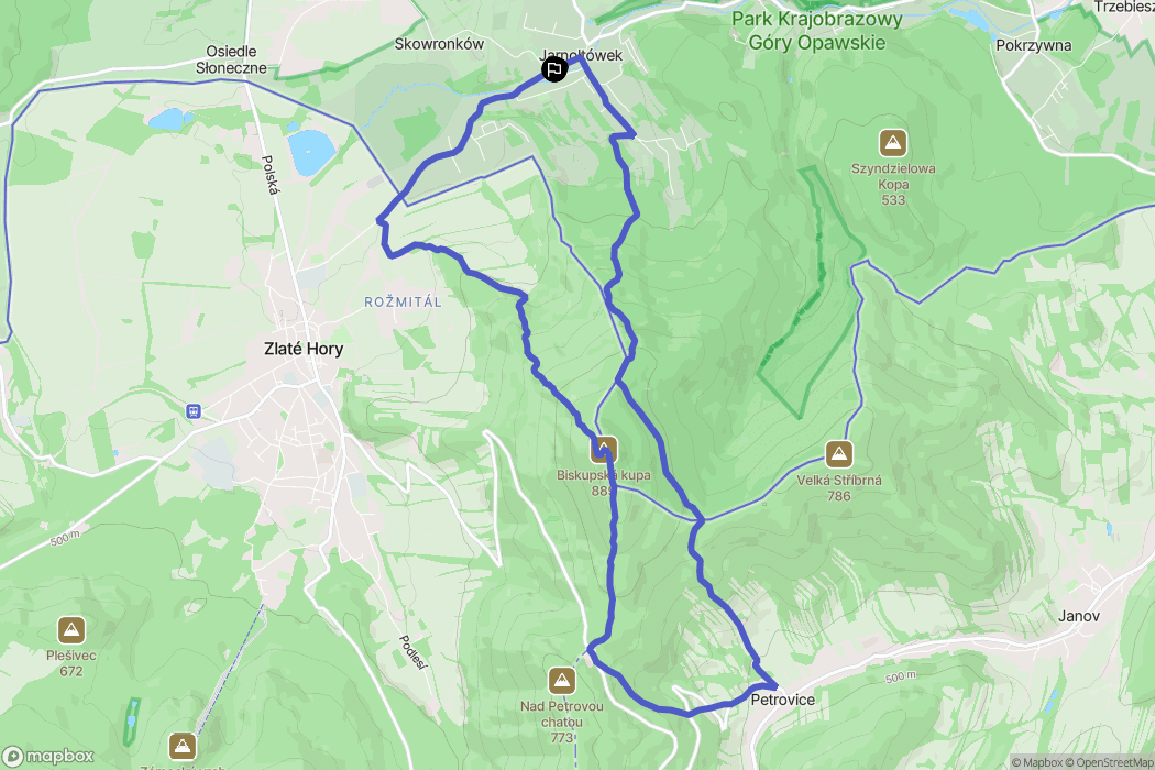 Jarnołtówek: mapa trasy - Poland