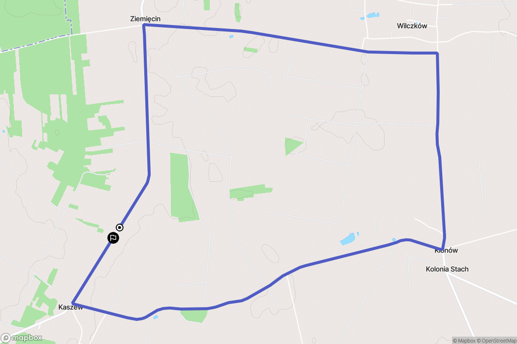 Kaszew: mapa trasy - Poland