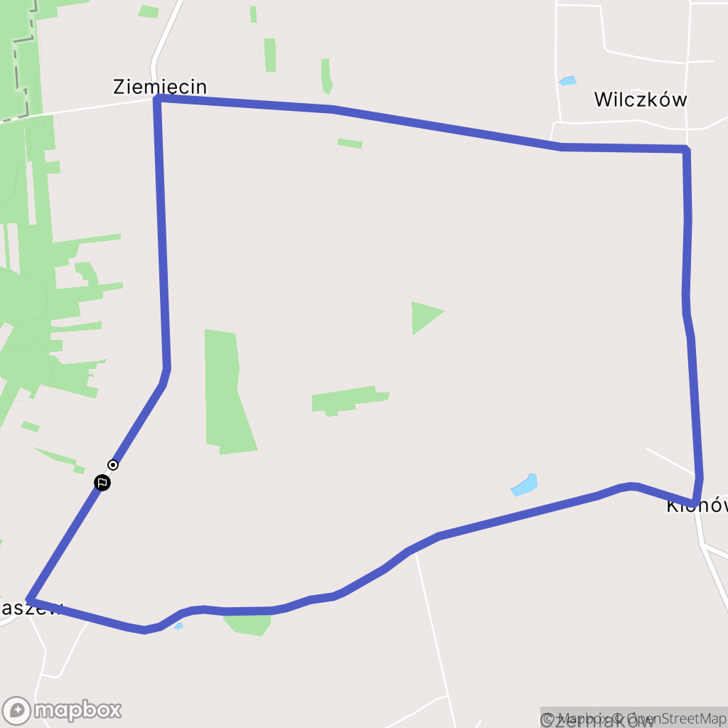 Kaszew: mapa trasy - Poland