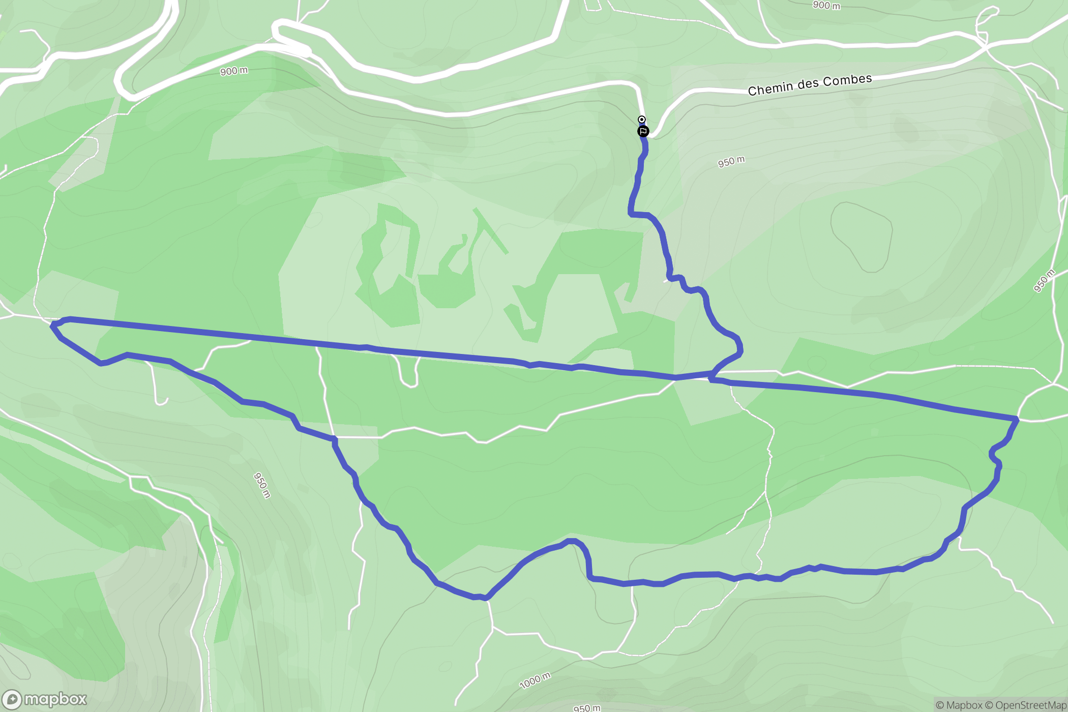 Bézaudun-les-Alpes : carte du parcours de randonnée - France