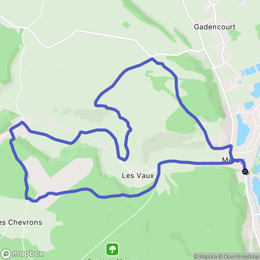 Merey : carte du parcours de randonnée - France