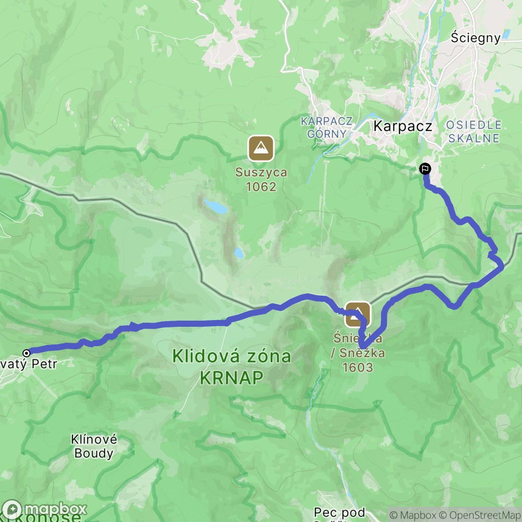 Špindlerův Mlýn: mapa trasy - Czechia