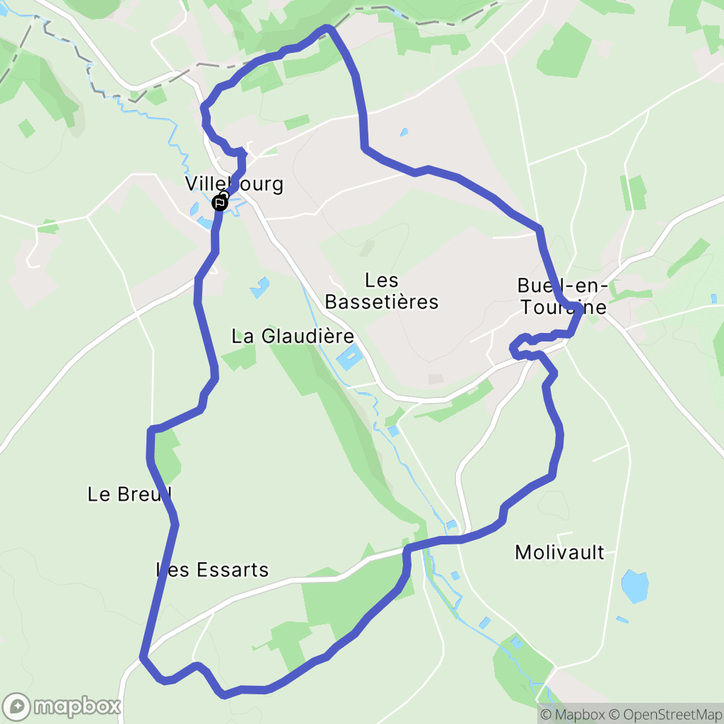 Villebourg : carte du parcours de randonnée - France