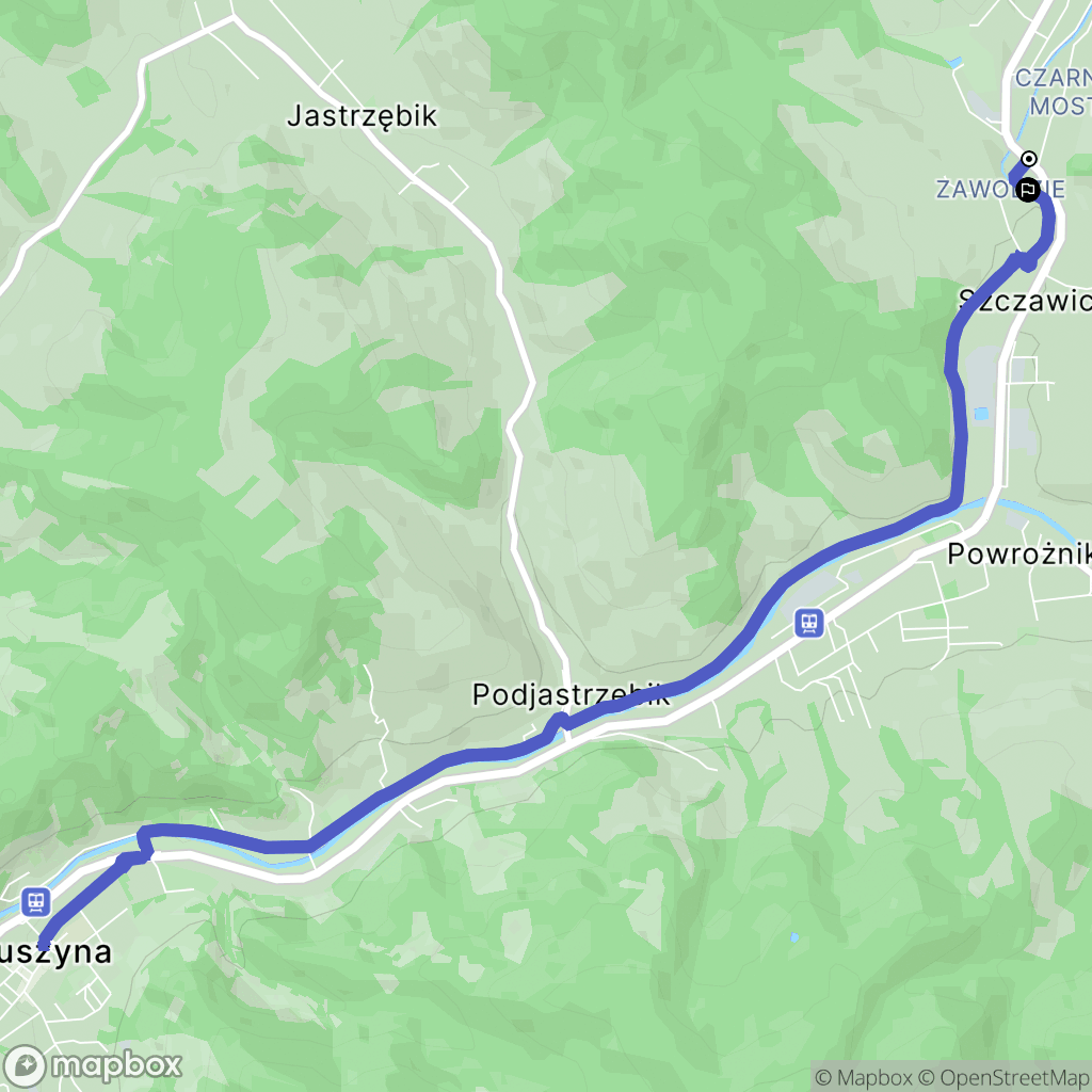 Krynica-Zdrój: mapa trasy - Poland