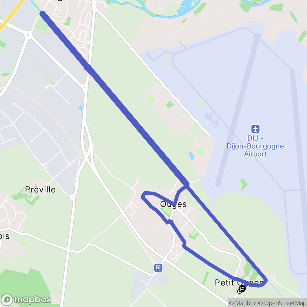 Ouges : carte du parcours de randonnée - France