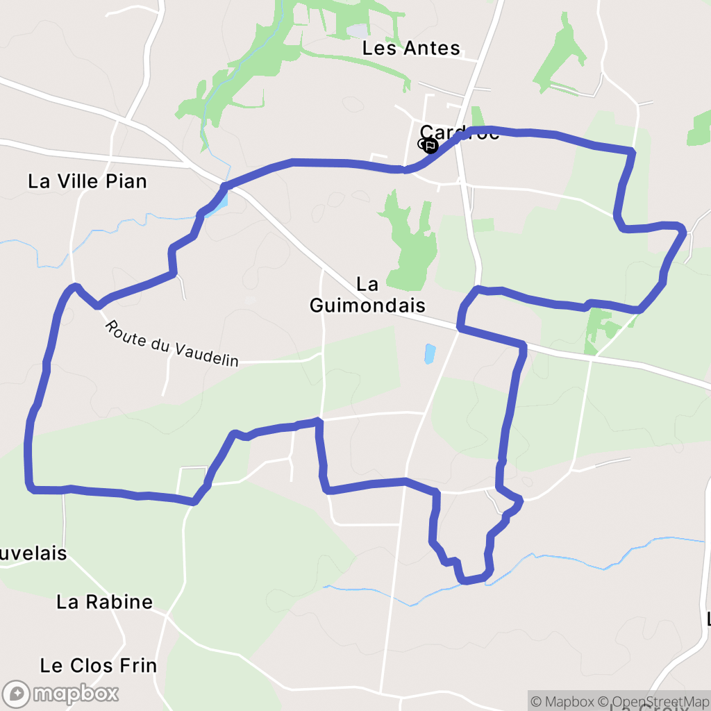 Cardroc : carte du parcours de randonnée - France