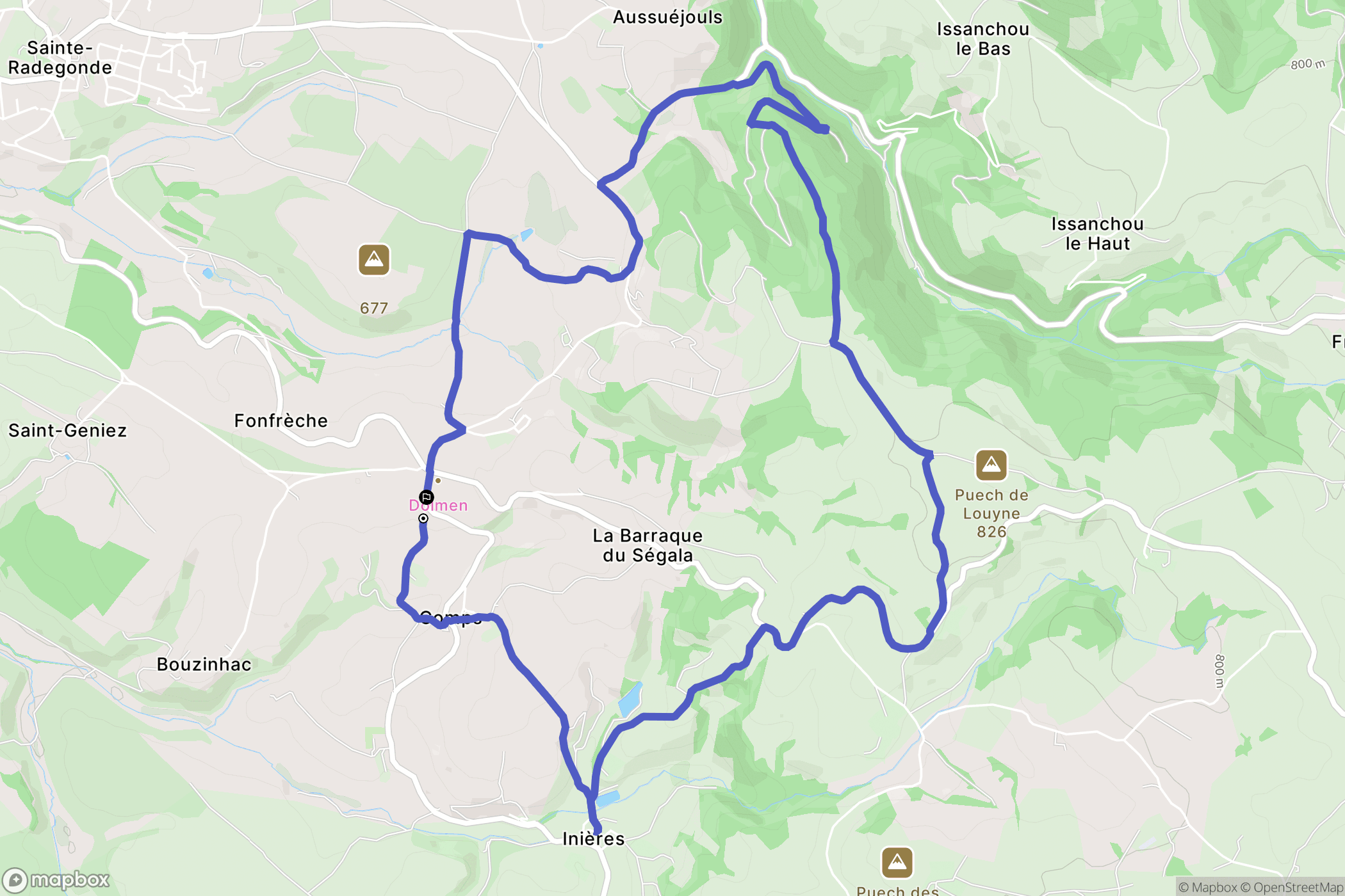 Sainte-Radegonde : carte du parcours de randonnée - France