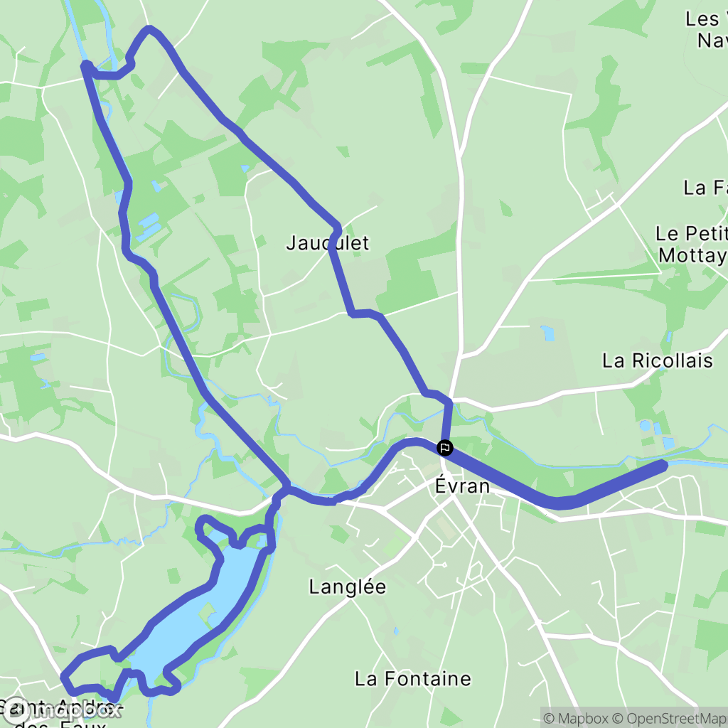 Évran : carte du parcours de randonnée - France