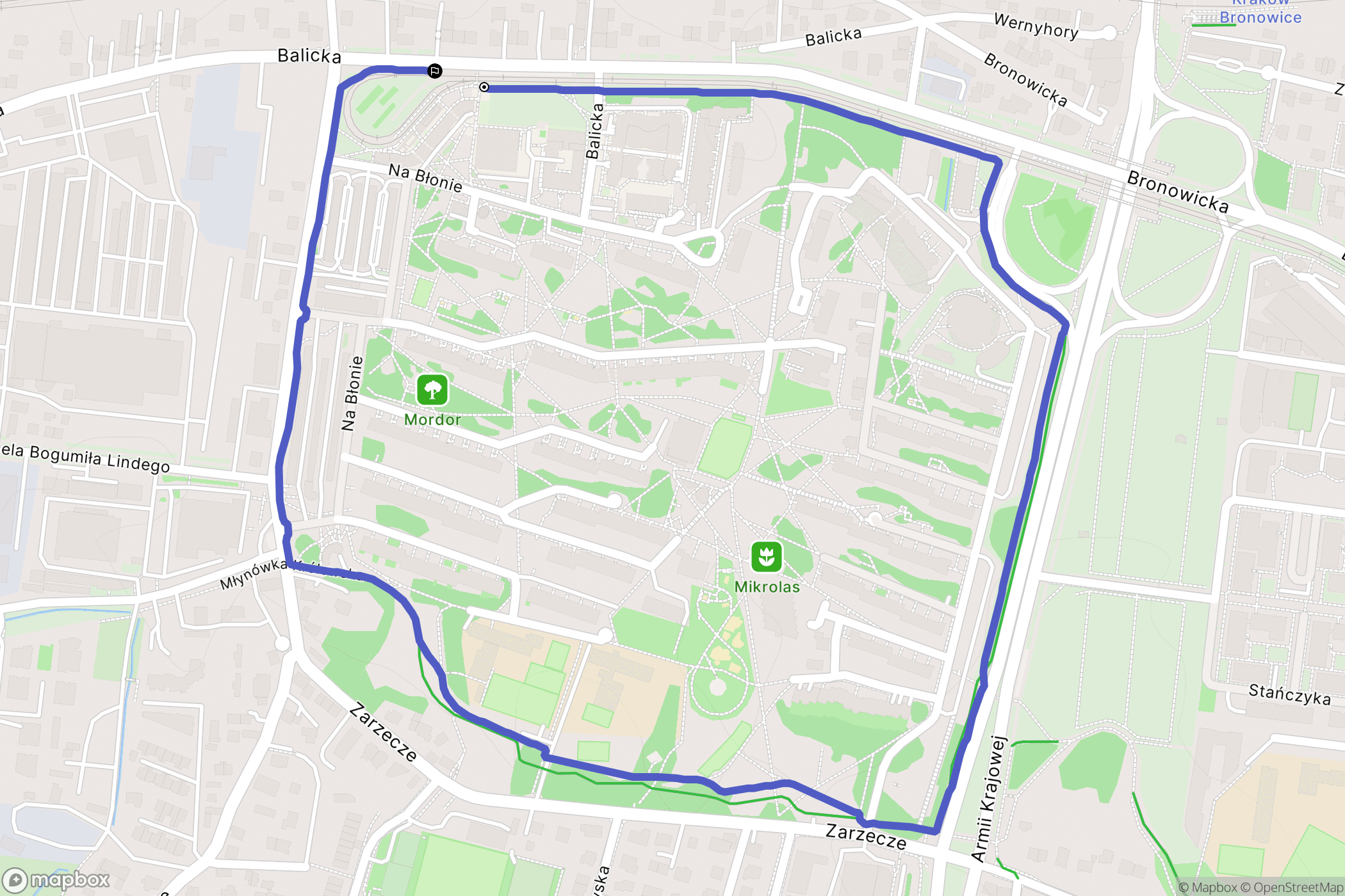 Kraków: mapa trasy - Poland