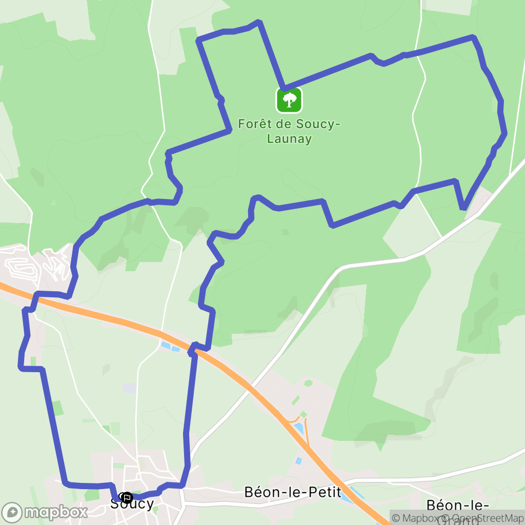 Soucy : carte du parcours de randonnée - France