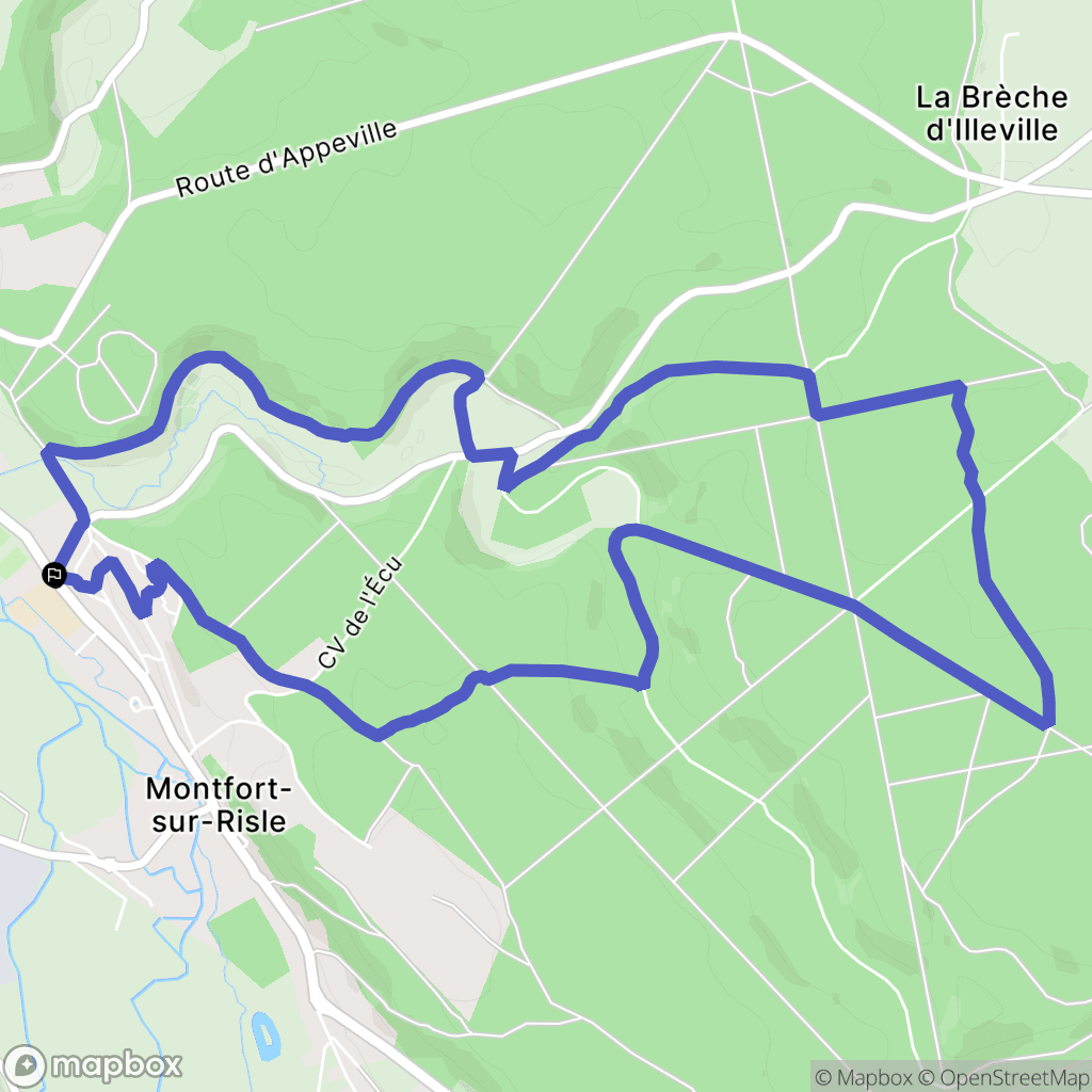Montfort-sur-Risle : carte du parcours de randonnée - France