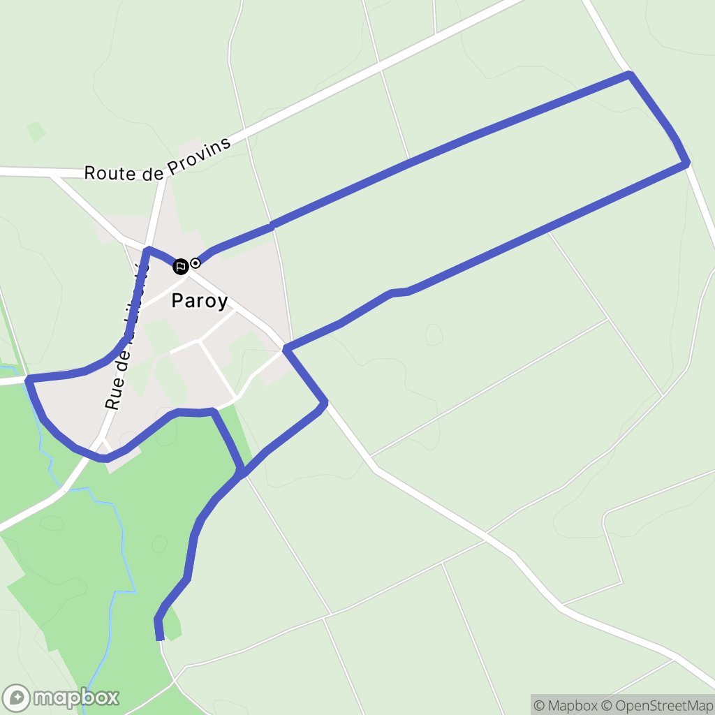 Paroy : carte du parcours de randonnée - France