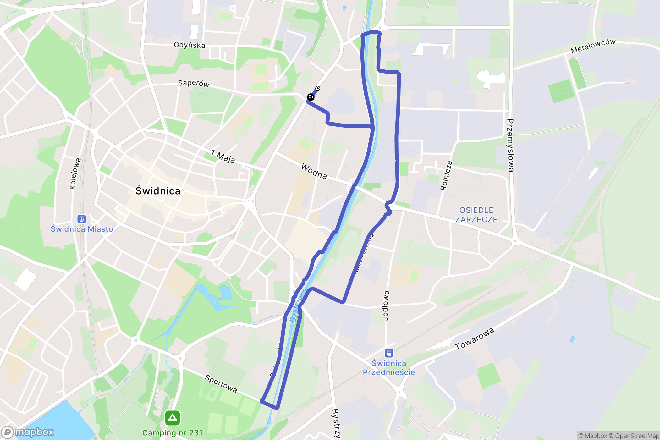 Świdnica: mapa trasy - Poland