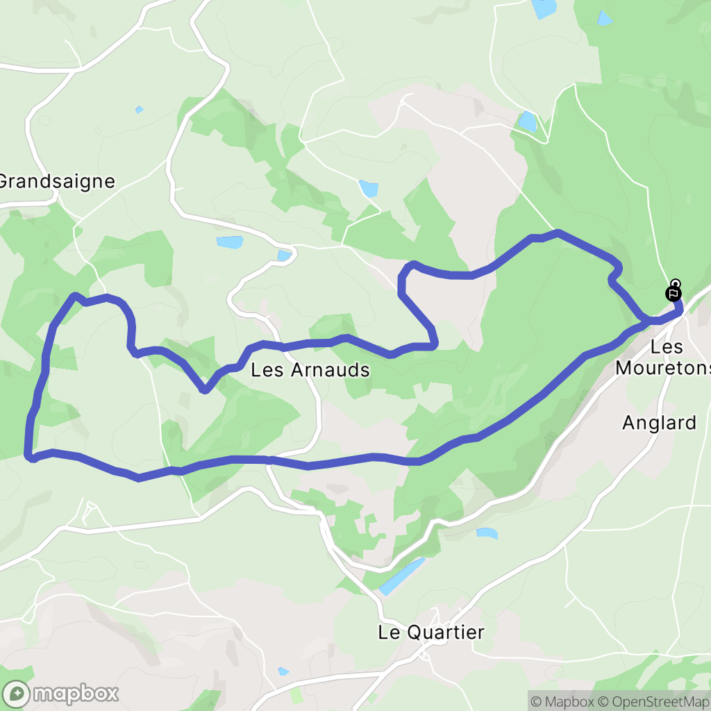 Youx : carte du parcours de randonnée - France