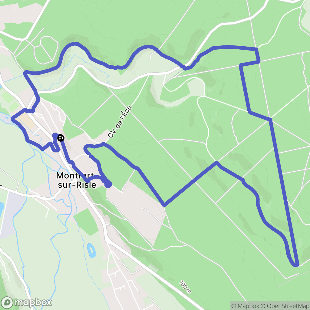 Montfort-sur-Risle : carte du parcours de randonnée - France