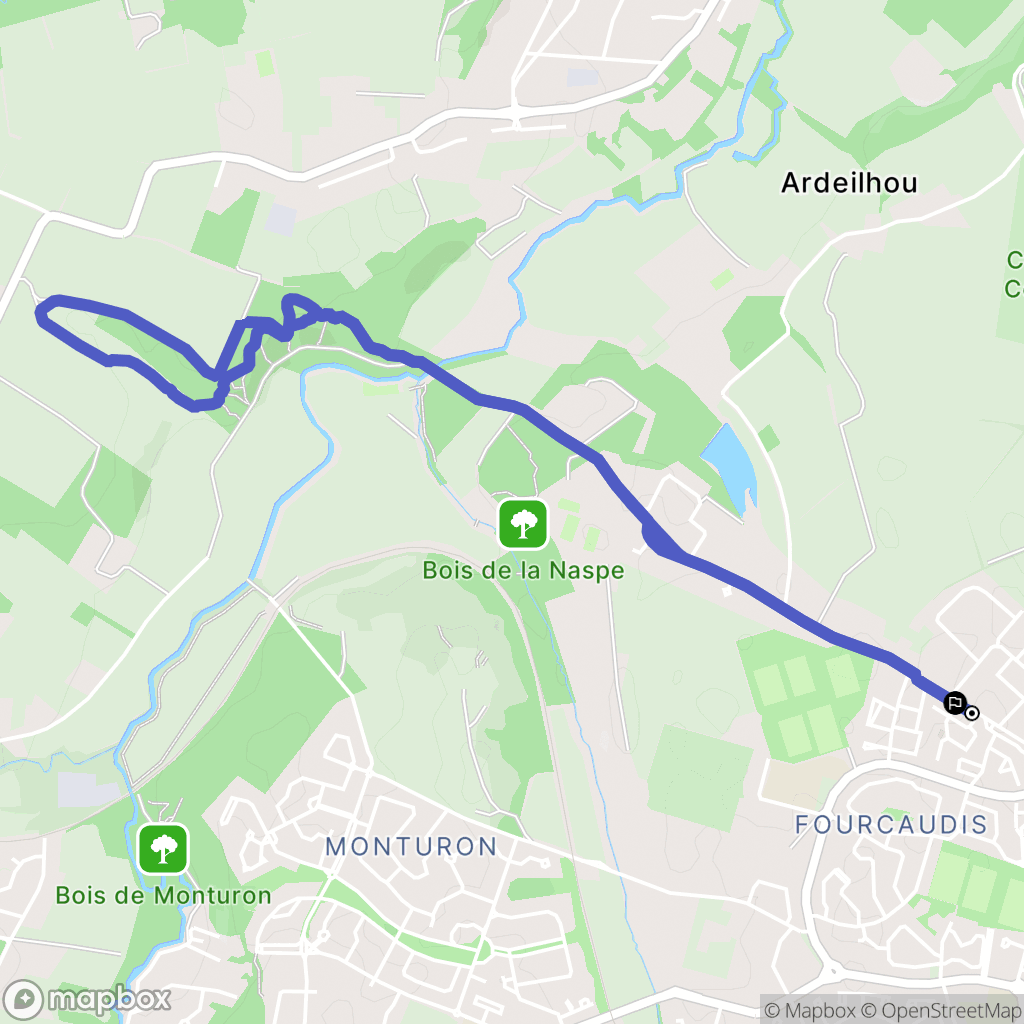 Colomiers : carte du parcours de randonnée - France
