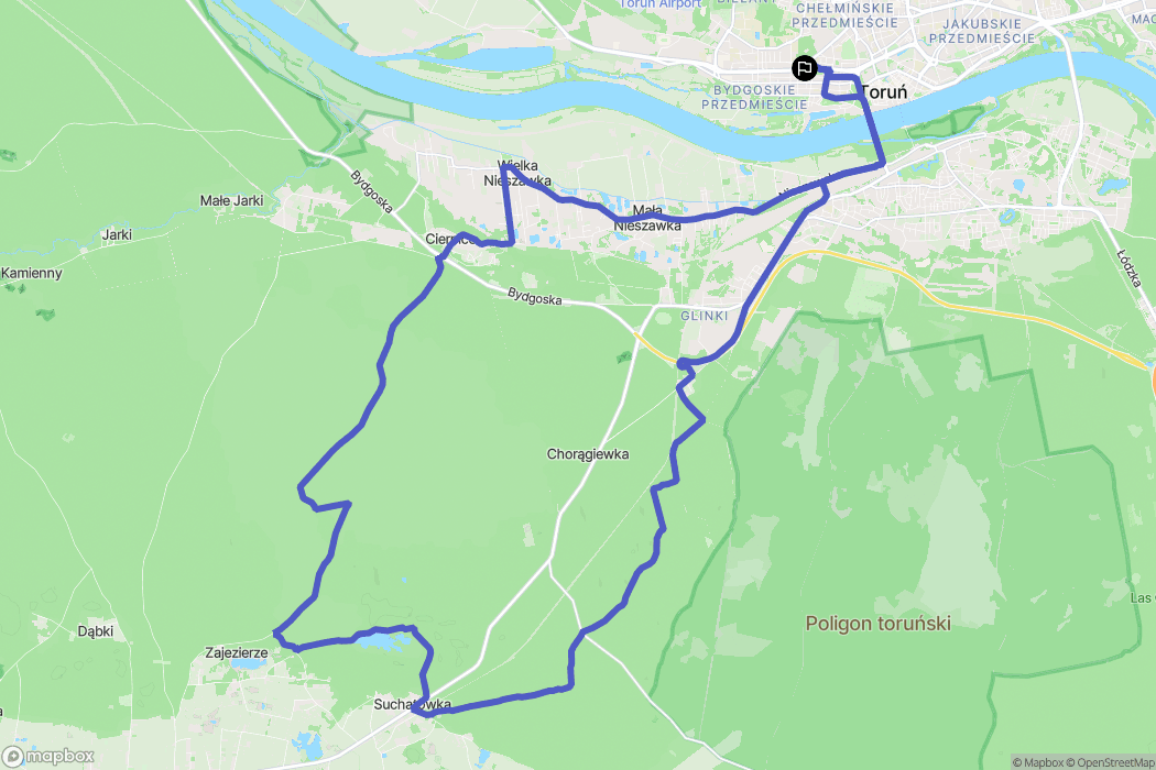 Toruń: mapa trasy - Poland