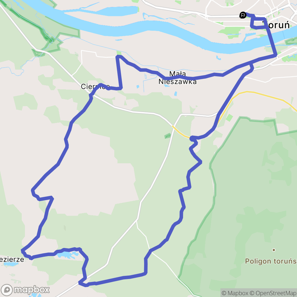Toruń: mapa trasy - Poland