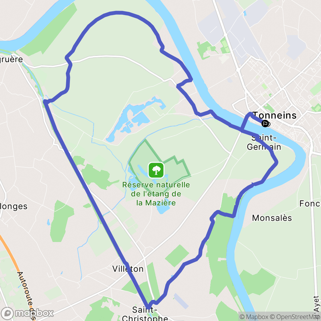 Tonneins : carte du parcours de randonnée - France