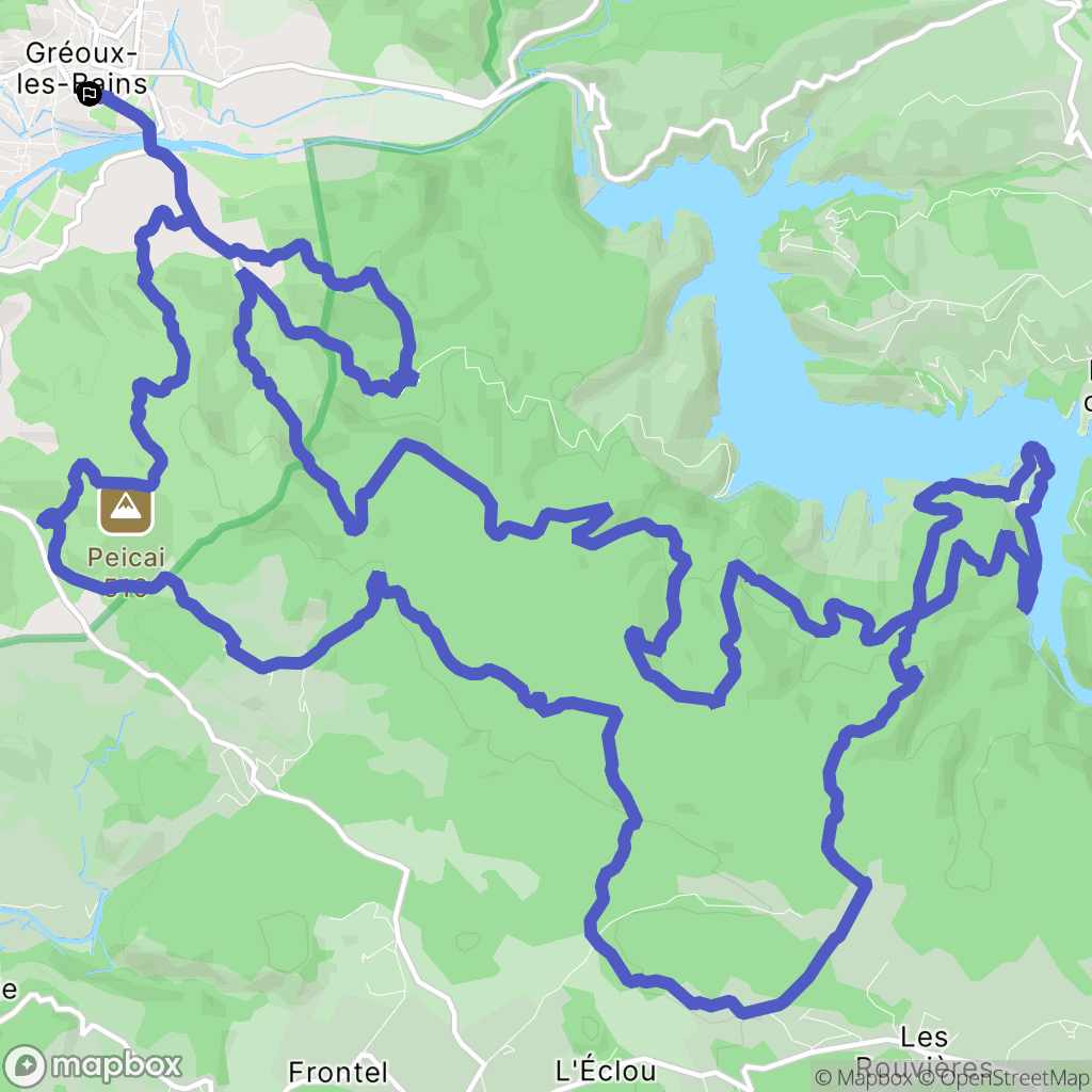 Gréoux-les-Bains : carte du parcours de randonnée - France