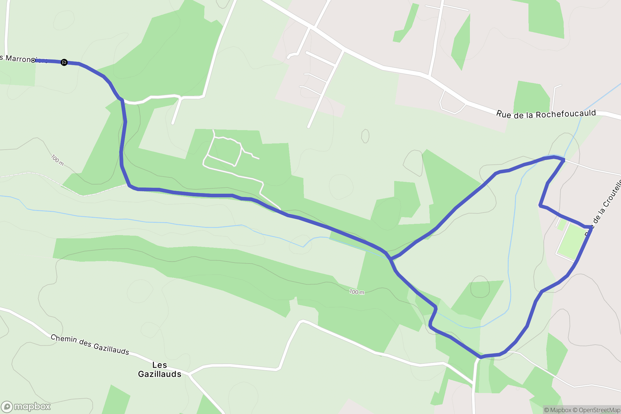 La Rochefoucauld-en-Angoumois : carte du parcours de randonnée - France