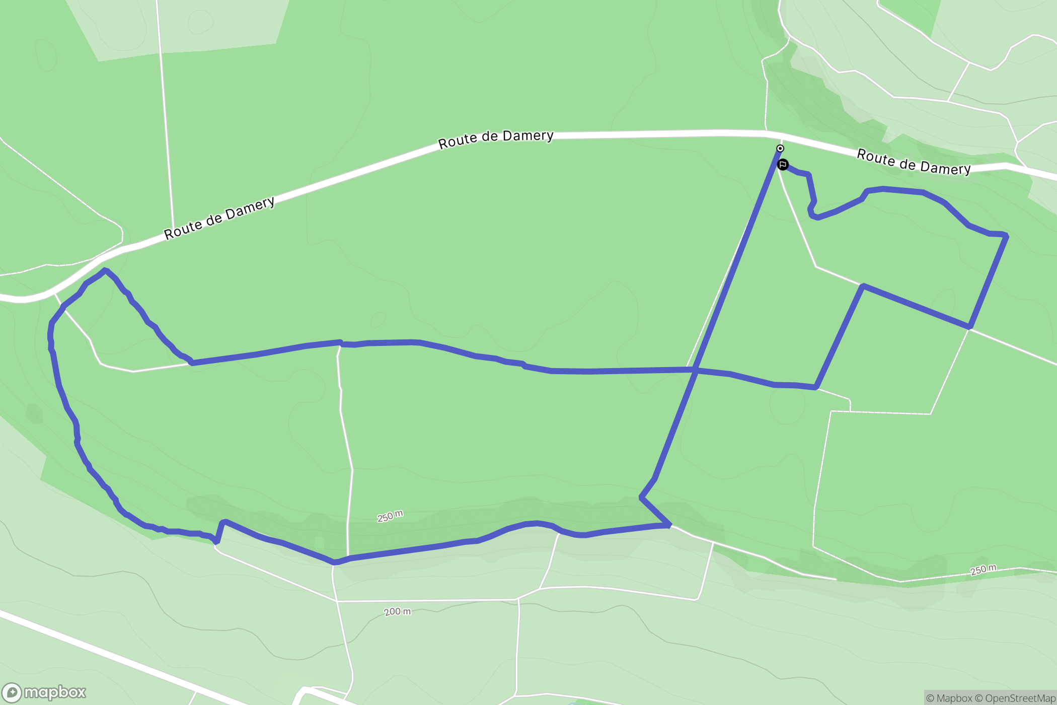 Sermiers : carte du parcours de randonnée - France