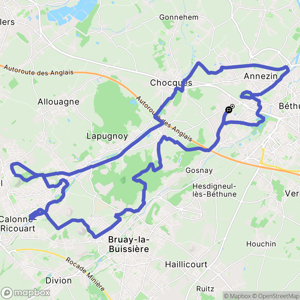 Annezin : carte du parcours de randonnée - France
