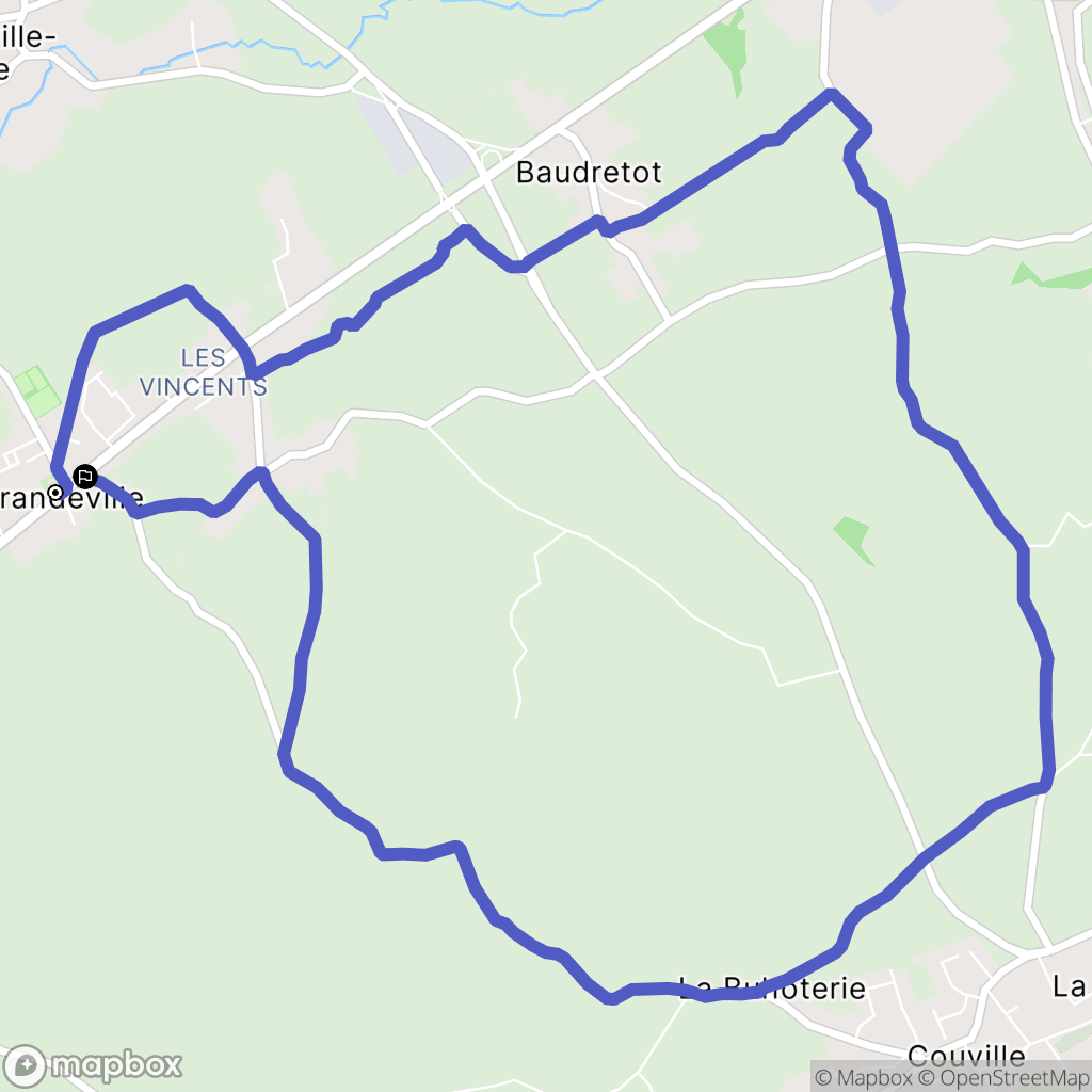 Virandeville : carte du parcours de randonnée - France