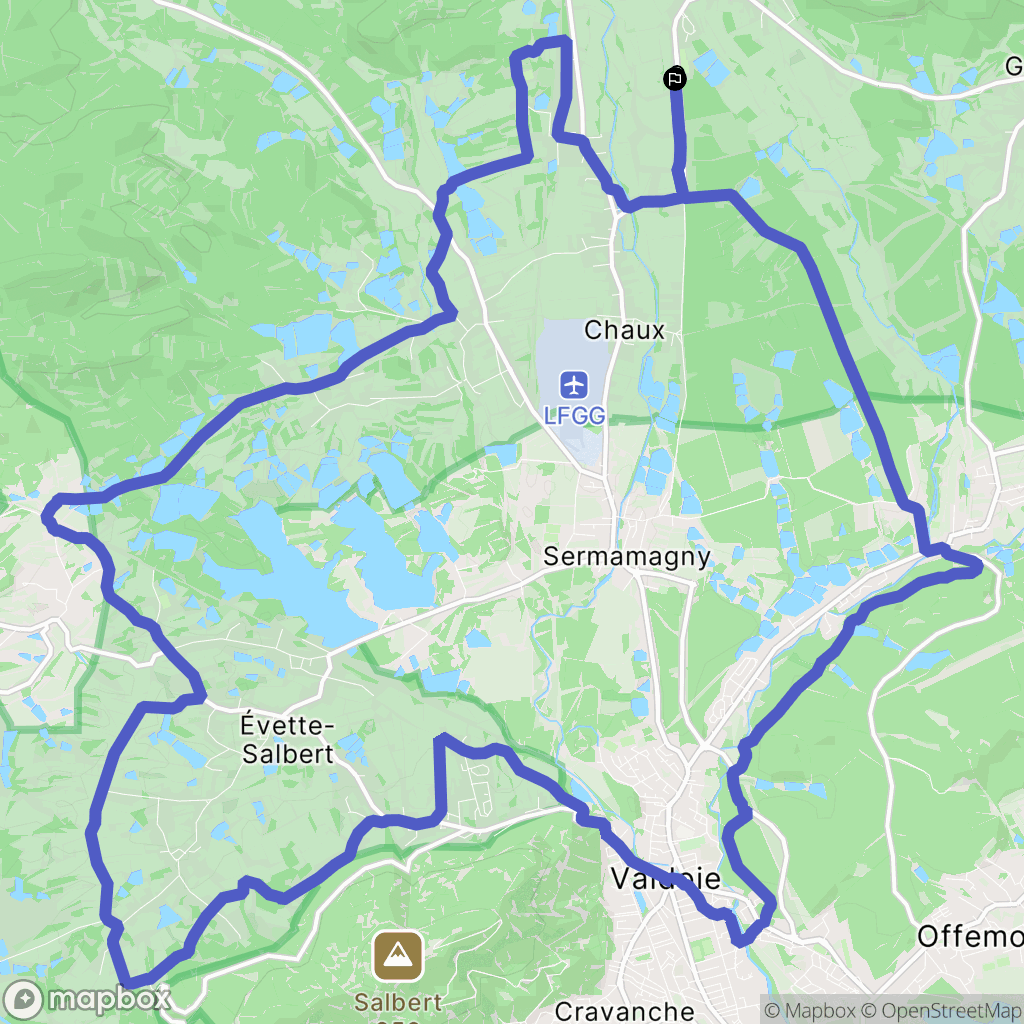 Rougegoutte : carte du parcours de randonnée - France