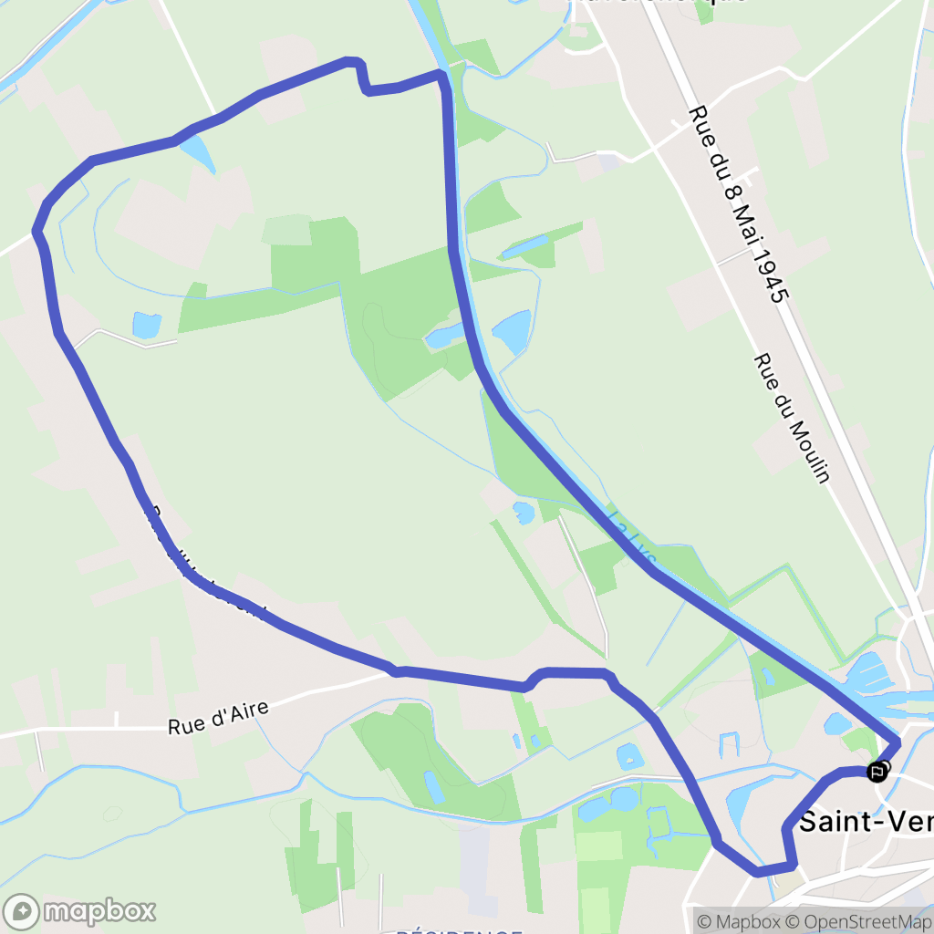 Saint-Venant : carte du parcours de randonnée - France