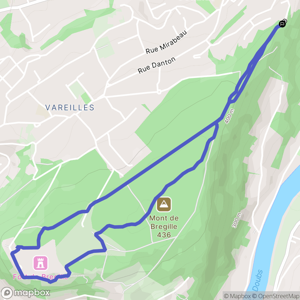 Chalezeule : carte du parcours de randonnée - France