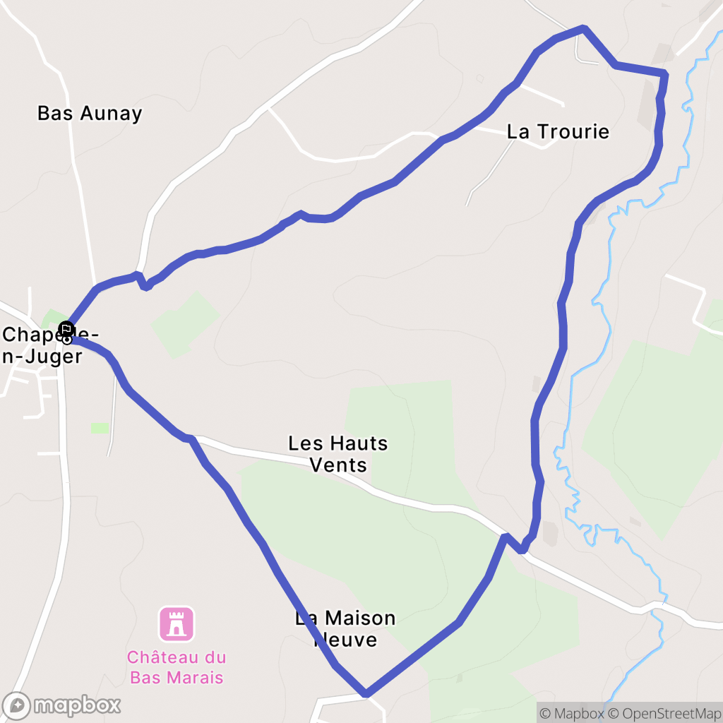 Thèreval : carte du parcours de randonnée - France