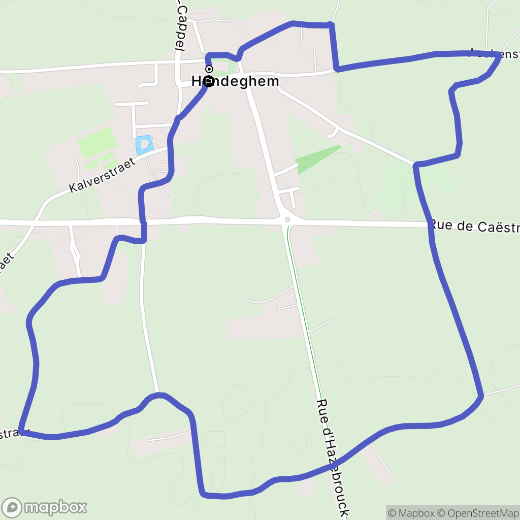 Hondeghem : carte du parcours de randonnée - France