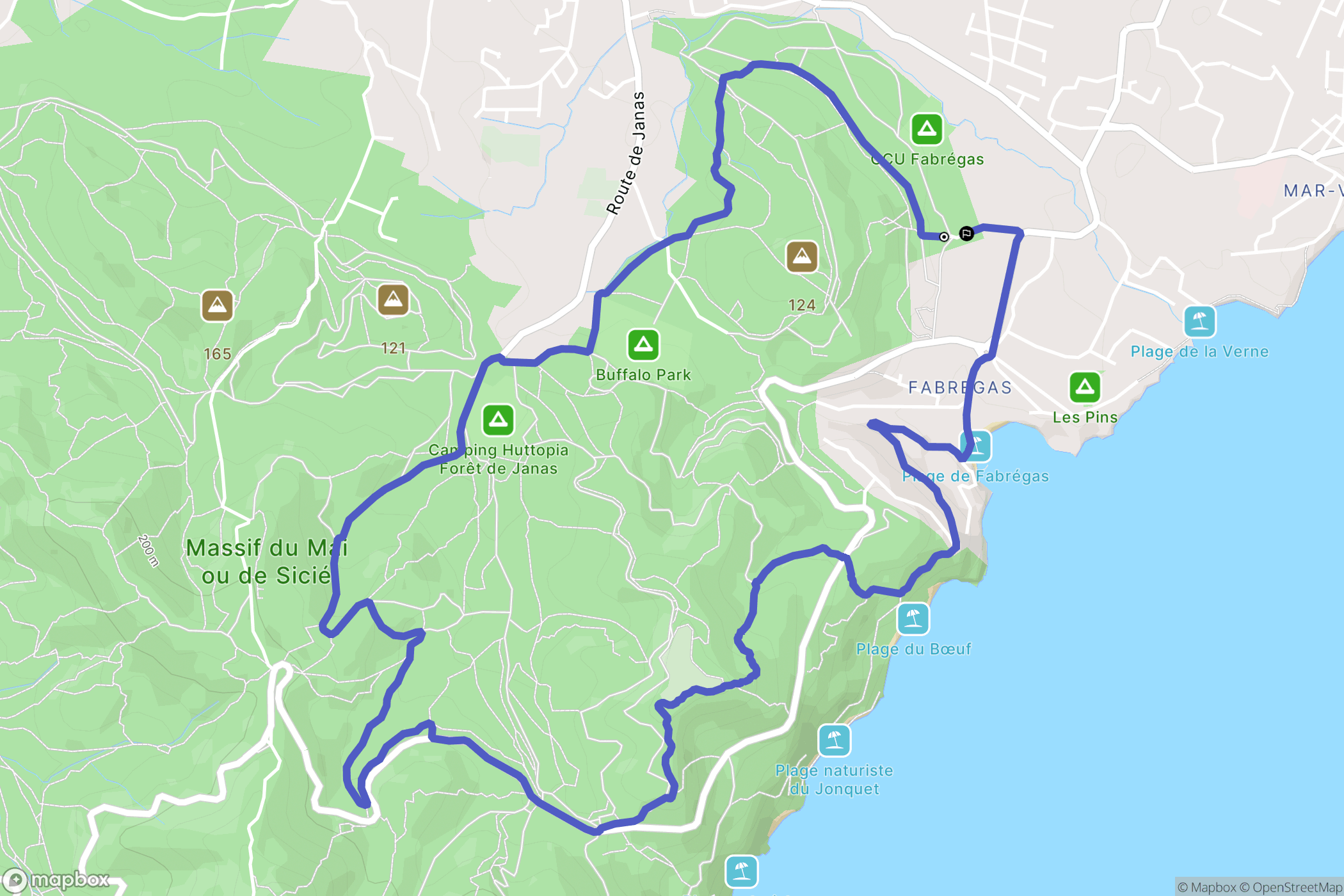 La Seyne-sur-Mer : carte du parcours de randonnée - France