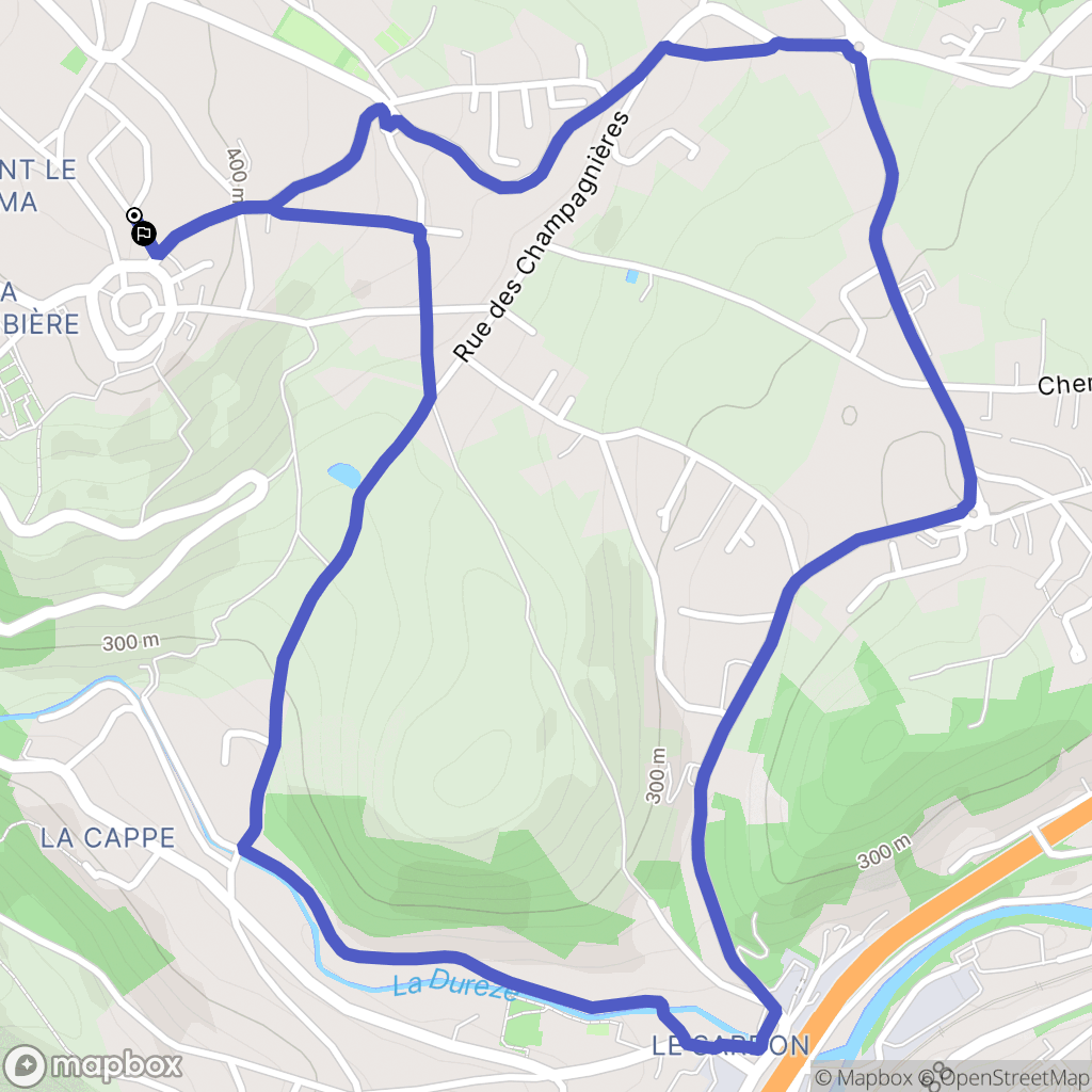 Genilac : carte du parcours de randonnée - France