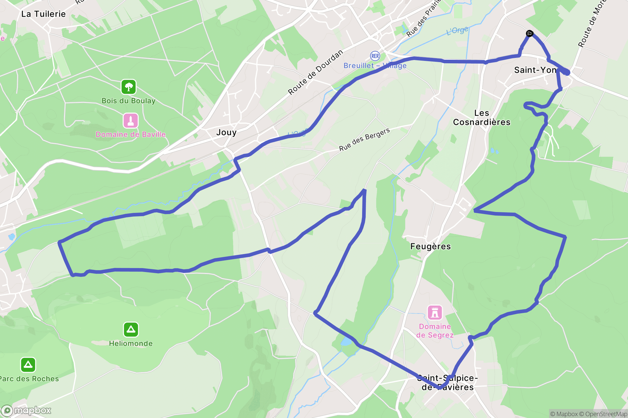 Saint-Yon : carte du parcours de randonnée - France