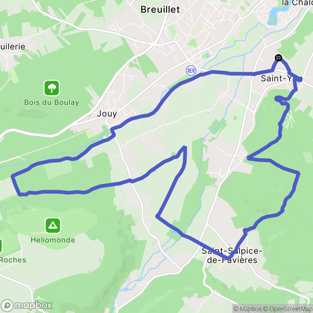 Saint-Yon : carte du parcours de randonnée - France
