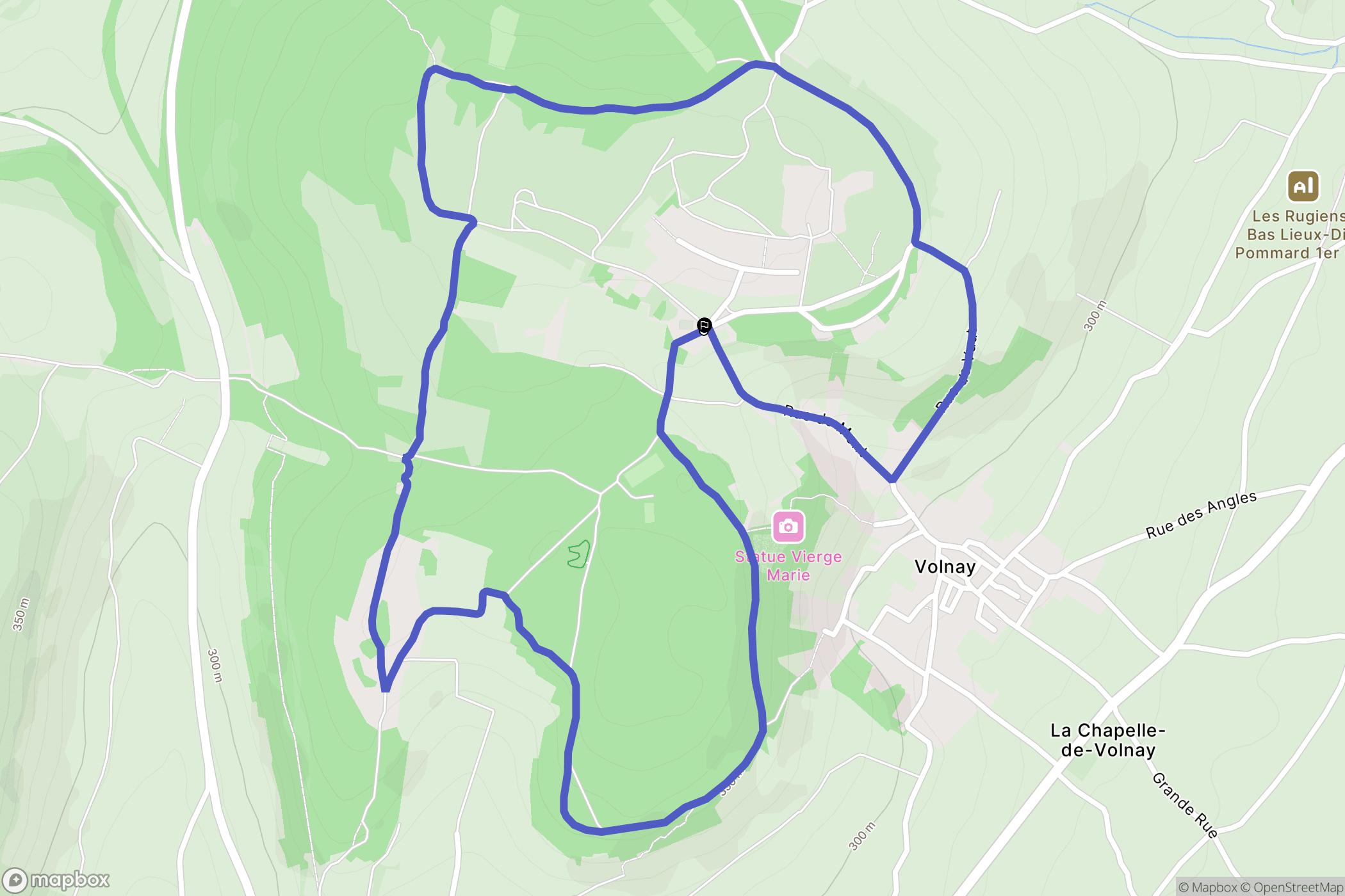 Volnay : carte du parcours de randonnée - France