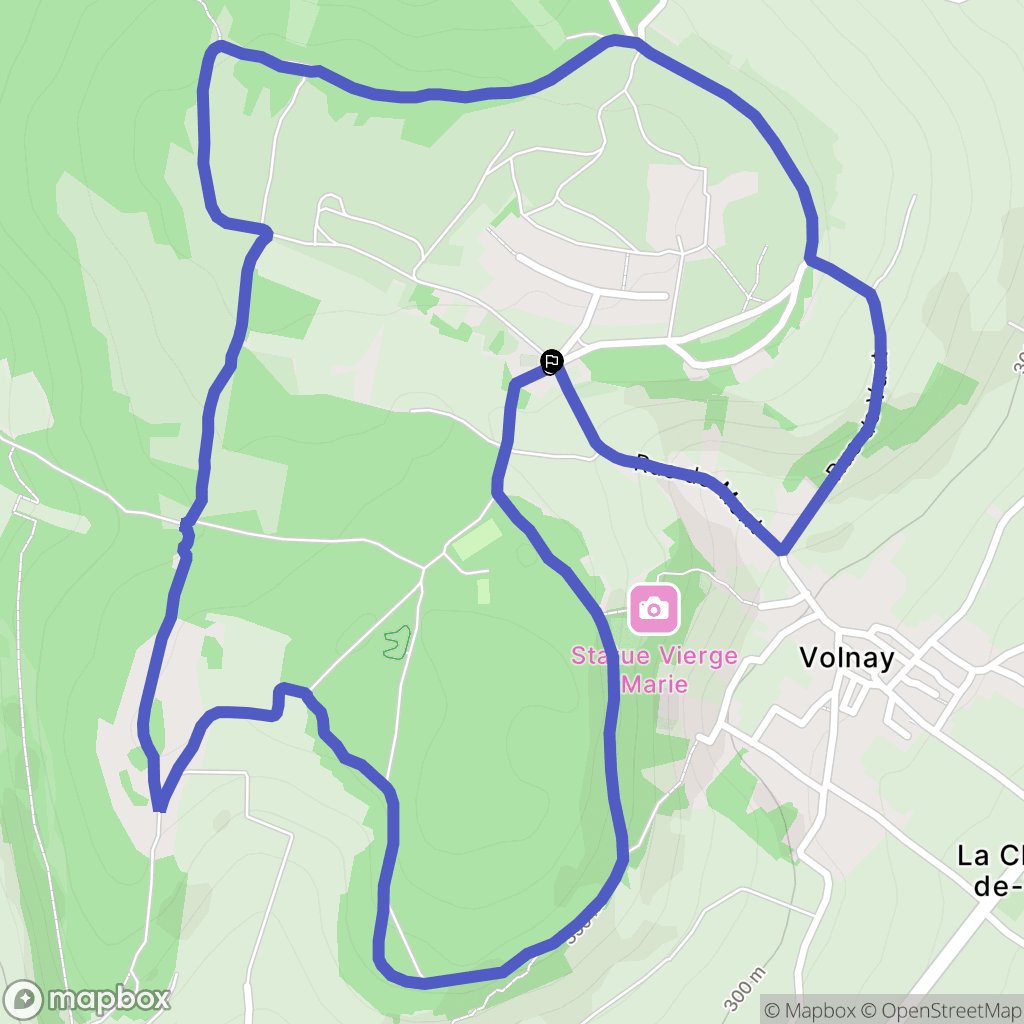 Volnay : carte du parcours de randonnée - France