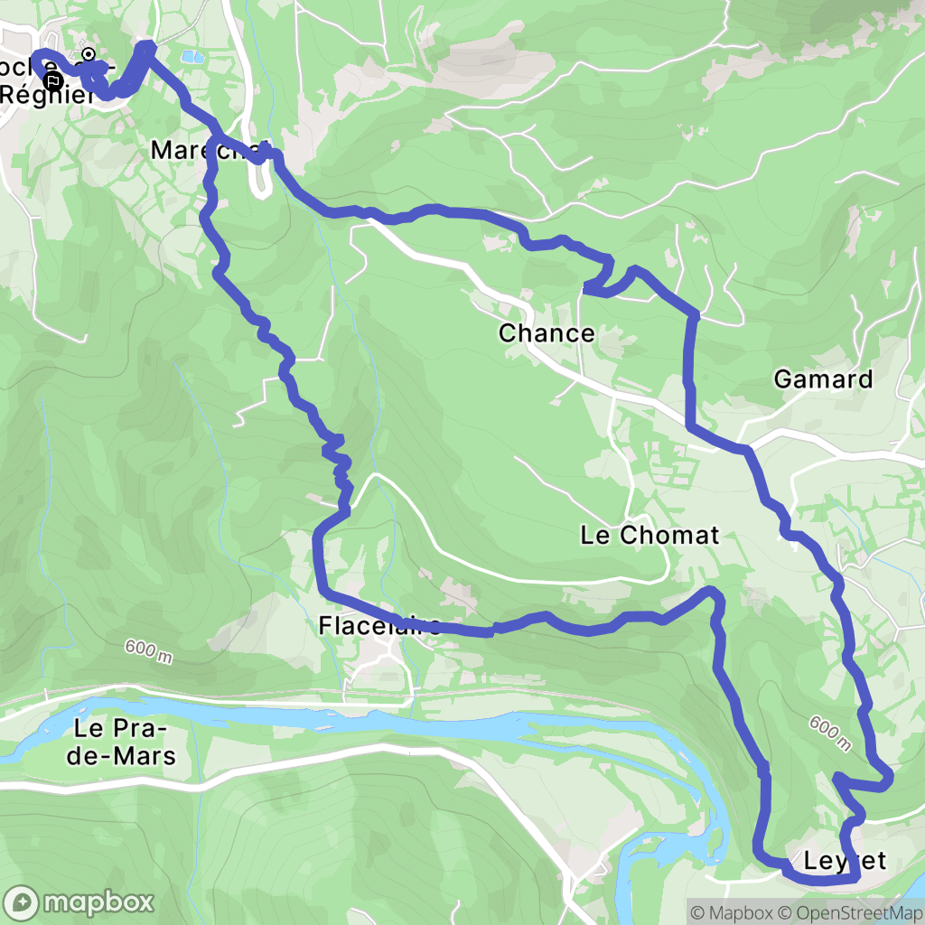 Roche-en-Régnier : carte du parcours de randonnée - France