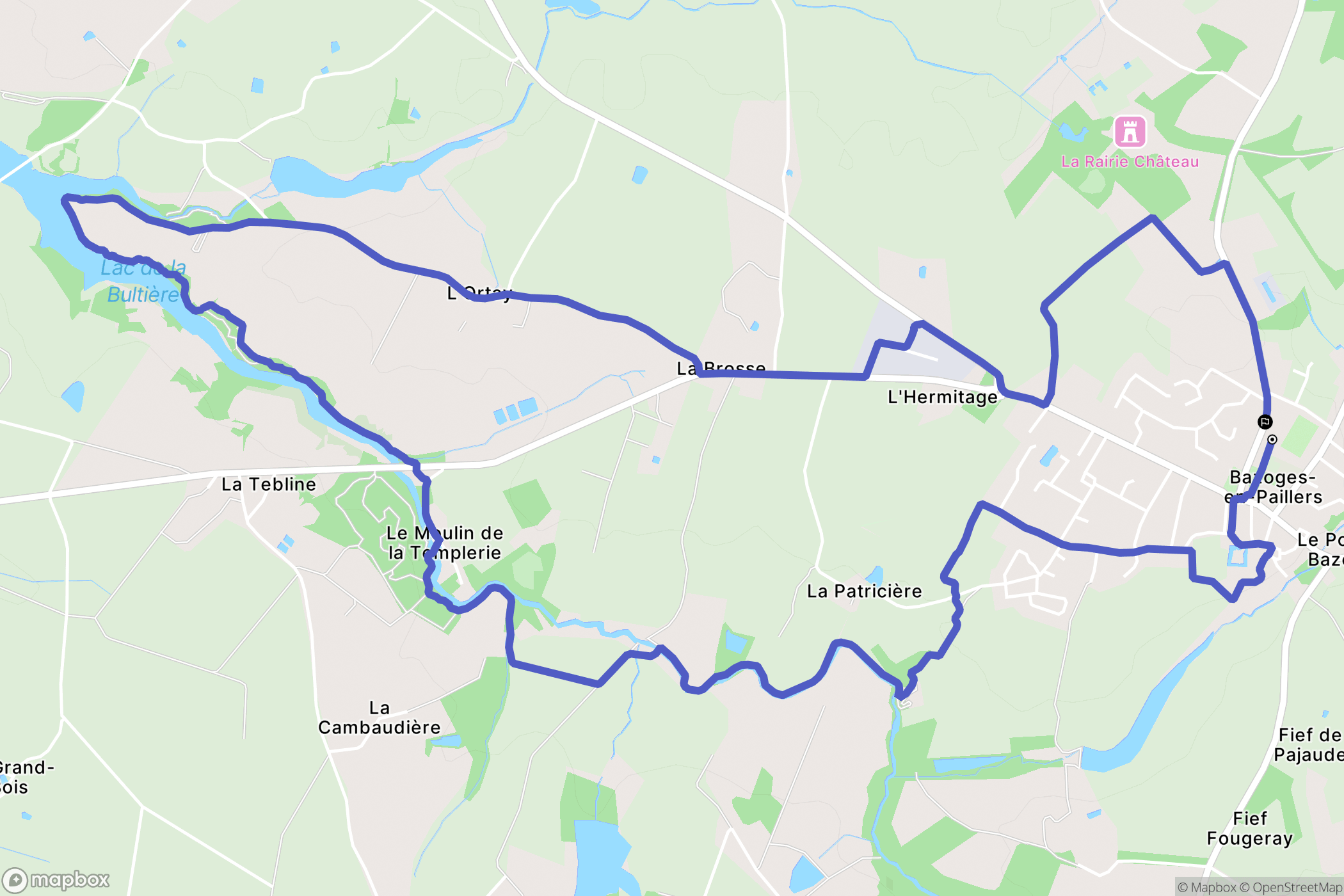 Bazoges-en-Paillers : carte du parcours de randonnée - France