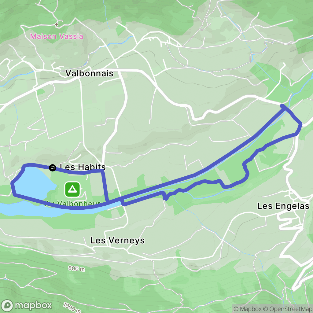 Valbonnais : carte du parcours de randonnée - France