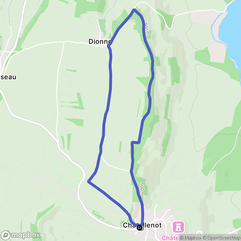 Châtellenot : carte du parcours de randonnée - France